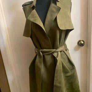 Bebe long vest suade coat size small